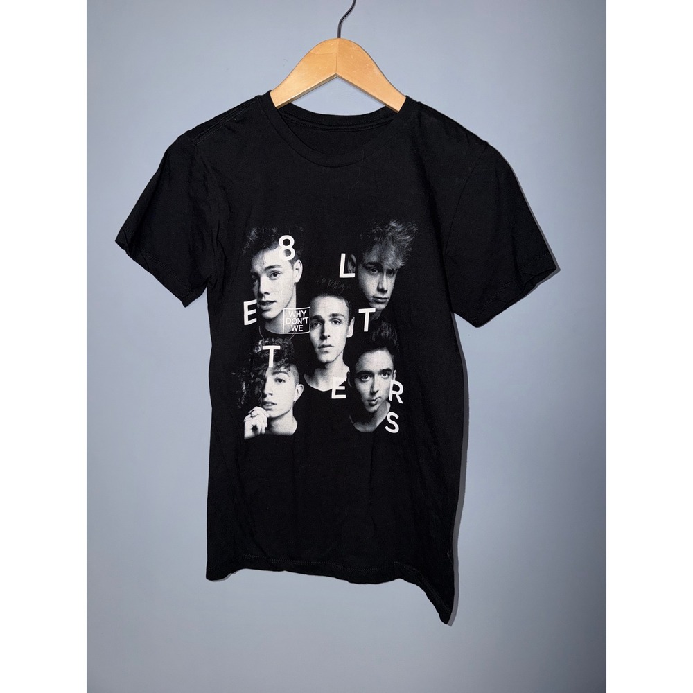 Why Don't We 8 Letters Band Graphic‎ T-Shirt Black Short Sleeve Mens Small